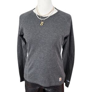 Carhartt Force Gray Heathered Long Sleeve Base Layer Activewear Top Small